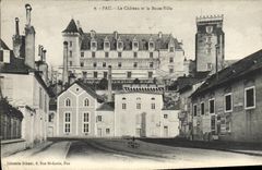 POSTAL Pau de la VENDIMIA el castillo y la ciudad baja