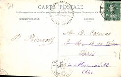 POSTAL Pau de la VENDIMIA el castillo y la ciudad baja