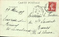 POSTAL Reims de la VENDIMIA la catedral norteña que extiende el pórtico izquierdo Militaria