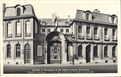 VINTAGE POSTCARD Savings bank of Precaution of Paris Street Cock Heron Street of Louvre