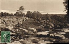 VINTAGE POSTCARD Drill of Fontainebleau Chalk pits of Apremont