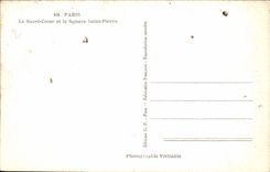 MODERN CARD Paris the Sacring Heart and the Public garden Saint Pierre