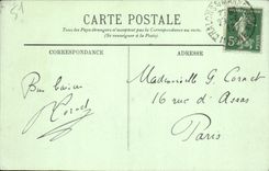 VINTAGE POSTCARD Trawl-nets On the Notre Dame Marne the nave