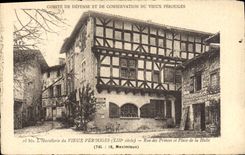 CPA Perouges Hostellerie Rue des princes et place de la Halle 