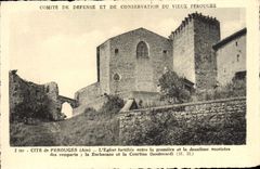 CPA Perouges Eglise fortifiee La barbacane et la courtine