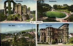 VINTAGE POSTCARD Kaiserpalasf Bmphitheater Alt Trier
