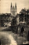 CPA Angers Le Pont du Centre sur la Maine vers la Cathedrale