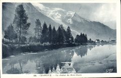 POSTAL Chamonix de la VENDIMIA la cadena de Mont Blanc