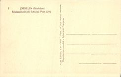 VINTAGE POSTCARD Josselin Bases of the Old Levis Bridge