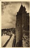 VINTAGE POSTCARD Josselin the Proud silhouette of the Castle in a Picturesque site at the edge of Oust