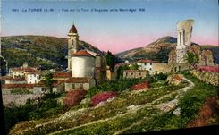 CPA La Turbie Vue Sur la Tour d'Auguste et le Mont Agel
