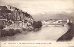 CPA Grenoble Vue Generale des Forts et la Chaine des Alpes