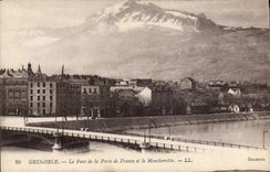 CPA Grenoble Le Pont de la Porte de France et le Moucherotte