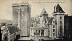 POSTAL Pau de la VENDIMIA el ataque frontal del principal de Enrique IV del castillo