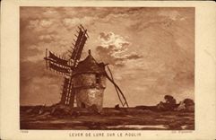 VINTAGE POSTCARD To raise the Moon On the Mill