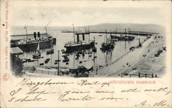 VINTAGE POSTCARD Kingstown Harbor Boats