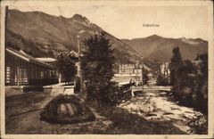 VINTAGE POSTCARD Train station of Raillere Gave and Cabain