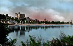 MODERN CARD Saumur Seen Towards the Castle and the Church