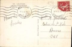 VINTAGE POSTCARD Heavy Patients In front of the Miraculous Cave