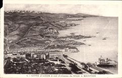 El corral de la POSTAL de la VENDIMIA del azul como el cuervo vuela de Niza tiene Menton