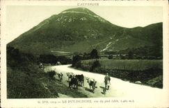 VINTAGE POSTCARD Auvergne Puy de Dome seen of the foot Cows