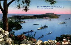 CPA Villefranche Sur Mer La Rade Et Saint Jean Cap Ferrat Bateaux