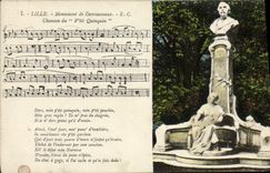 VINTAGE POSTCARD Lille Monument De Desrousseaux Song of Ptit Quinquin