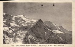 VINTAGE POSTCARD Chamonix Mont Blanc Teleferic of Plan Praz Brevent