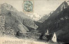 VINTAGE POSTCARD Daphine Of the Low register In Lautaret the glacier of Arsine and sources of Romanche
