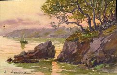 CPA Ile St Honorat Coucher De Soleil