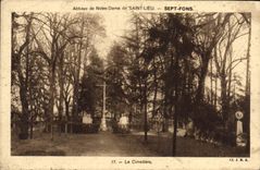 Abadía de la POSTAL de la VENDIMIA de Notre Dame del lugar santo siete Fons el cementerio