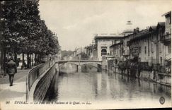 VINTAGE POSTCARD Epinal the Bridge Of the Nations And the quay