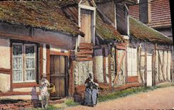 CPM Ferme normande Folklore Femme Enfant 