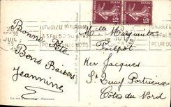 CPA Fantaisie Fleur Rose