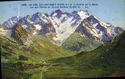 VINTAGE POSTCARD the Collar Of Lautaret And the Chain Of Meije seen of the slopes of large Galibier