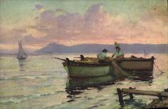 CPA Fantaisie Barque de peche 