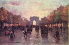 CPA Paris Avenue Des Champs Elysees Arc de Triomphe
