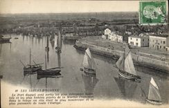 POSTAL de la VENDIMIA Sables d'Olonne los barcos portuarios
