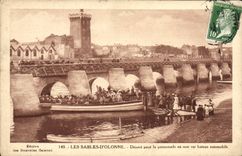 Salida de la POSTAL de la VENDIMIA Sables d'Olonne para la caminata en el barco del automóvil