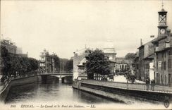 VINTAGE POSTCARD Epinal the Canal and the Bridge of the Nations