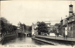 CPA Epinal Le Canal et le Pont des Nations 