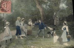 CPA Le Bonheur aux Champs Le Colin Maillard Les jeux innocents Folklore 