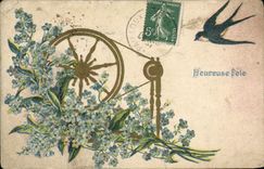 MODERN CARD Fantasy Flowers Swallow