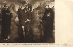 VINTAGE POSTCARD Holy Memling Christophe Saint Maur and Saint Gilles Museum of Bruges