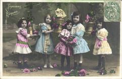 VINTAGE POSTCARD Fantasy Merry Children Easter Bells