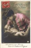 VINTAGE POSTCARD Fantasy Woman Baby Child