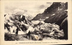 Travesía blanca de Chamonix Moint de la POSTAL de la VENDIMIA del mar del hielo