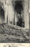 VINTAGE POSTCARD Interior the Soissons War of the Cathedral after the Militaria bombardment