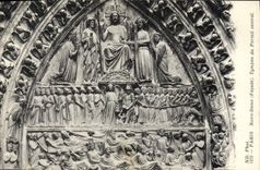 CPA Paris Notre Dame Tympan du Portail central 