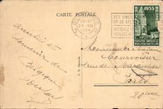 VINTAGE POSTCARD Oostende Ret Loowezen in Zee Statie Boat